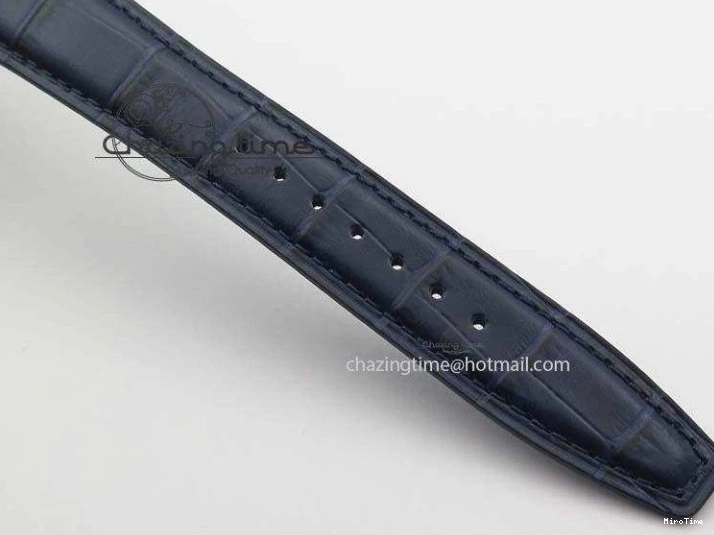 MIROTIME 0723 Pilot Chrono SS IW387809 ZF 1:1 Best Edition Silver Dial Blue Numbers On Blue Leather Strap A Lightweight 7263